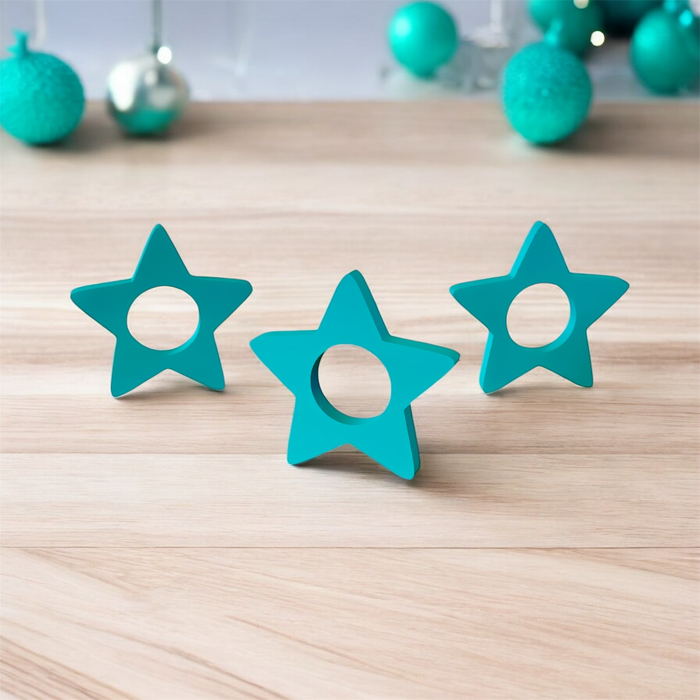 Deko-Stern Dekoration Serviettenhalter Tisch Deko Namensschilder Stern Türkis TürkisTick